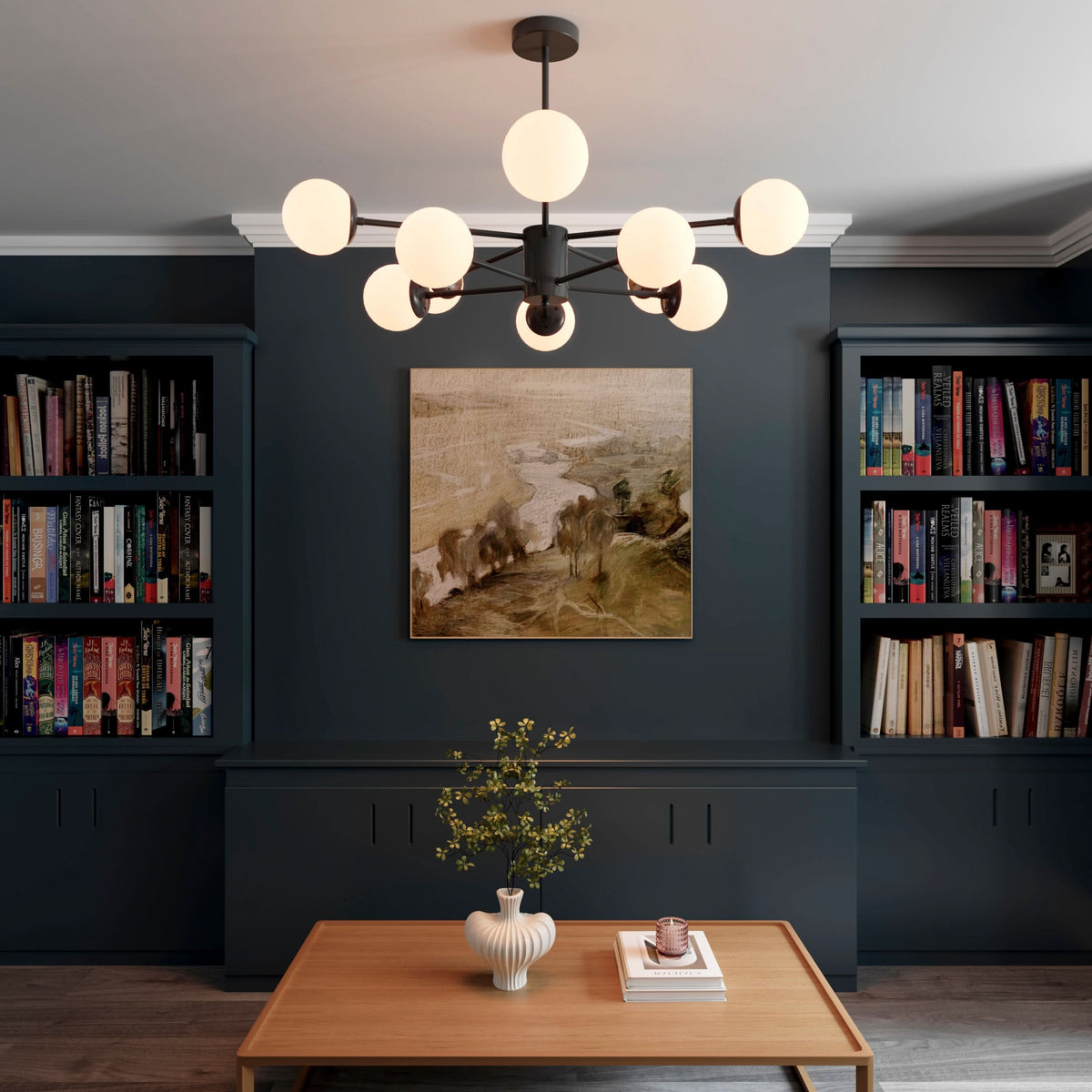 Lightsin Cumulus - Modern Metal Chandelier Tubular Design Chandelier with LED White Shade
