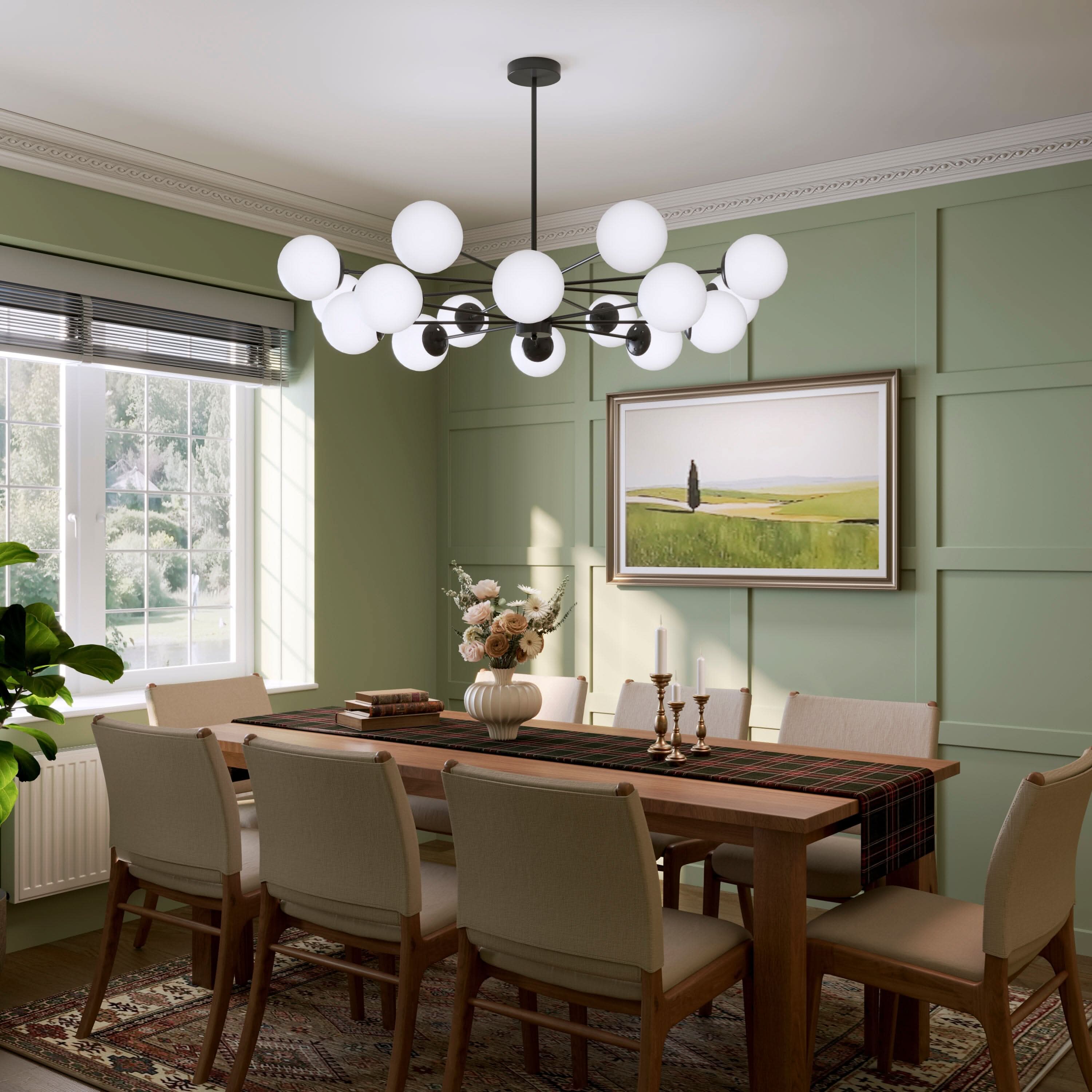 Lightsin Cumulus - Modern Metal Chandelier Tubular Design Chandelier with LED White Shade