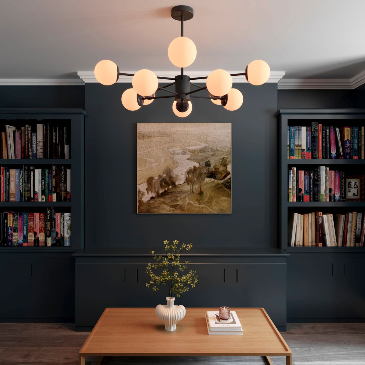 Lightsin Cumulus - Modern Metal Chandelier Tubular Design Chandelier with LED White Shade