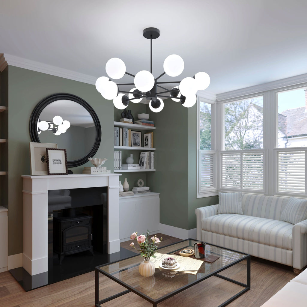 Lightsin Cumulus - Modern Metal Chandelier Tubular Design Chandelier with LED White Shade