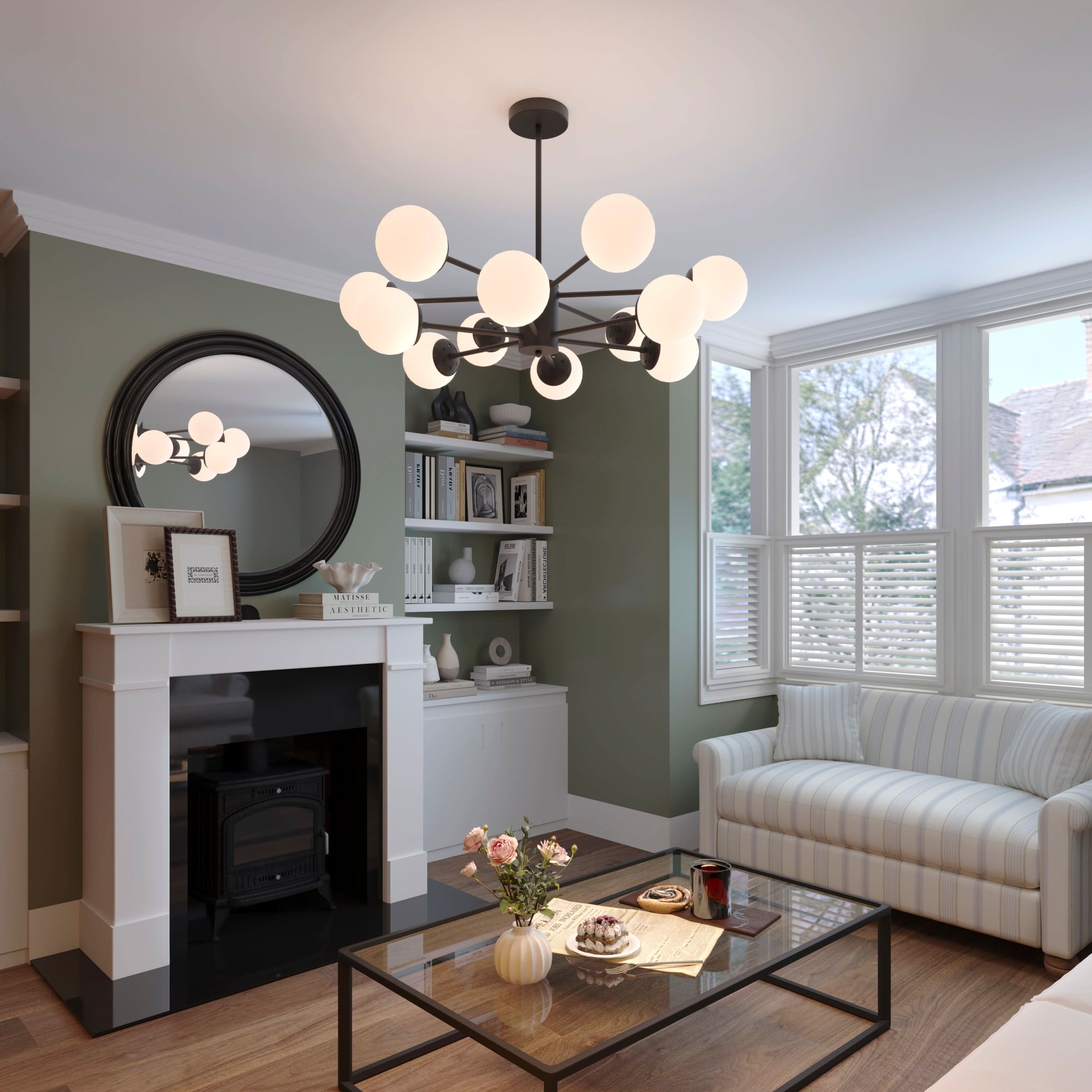 Lightsin Cumulus - Modern Metal Chandelier Tubular Design Chandelier with LED White Shade