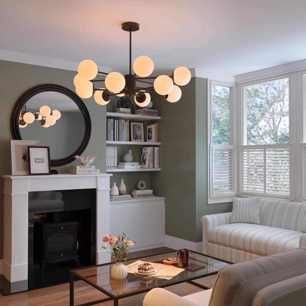 Lightsin Cumulus - Modern Metal Chandelier Tubular Design Chandelier with LED White Shade