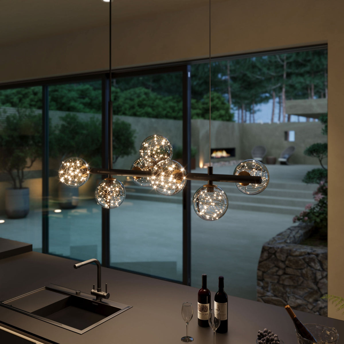 Lightsin Cumulus - Modern Metal Chandelier with LED Starry Sky Effect