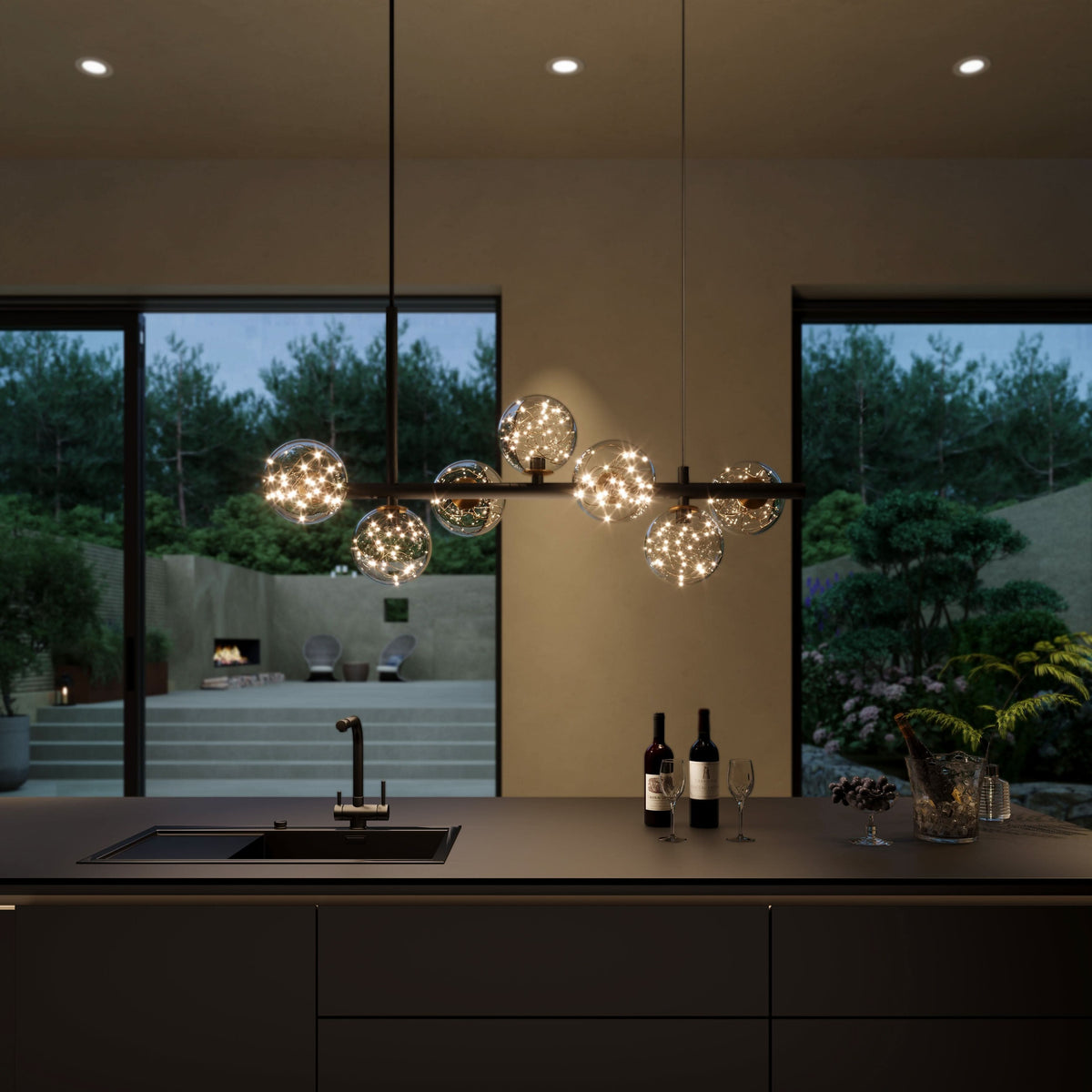 Lightsin Cumulus - Modern Metal Chandelier with LED Starry Sky Effect