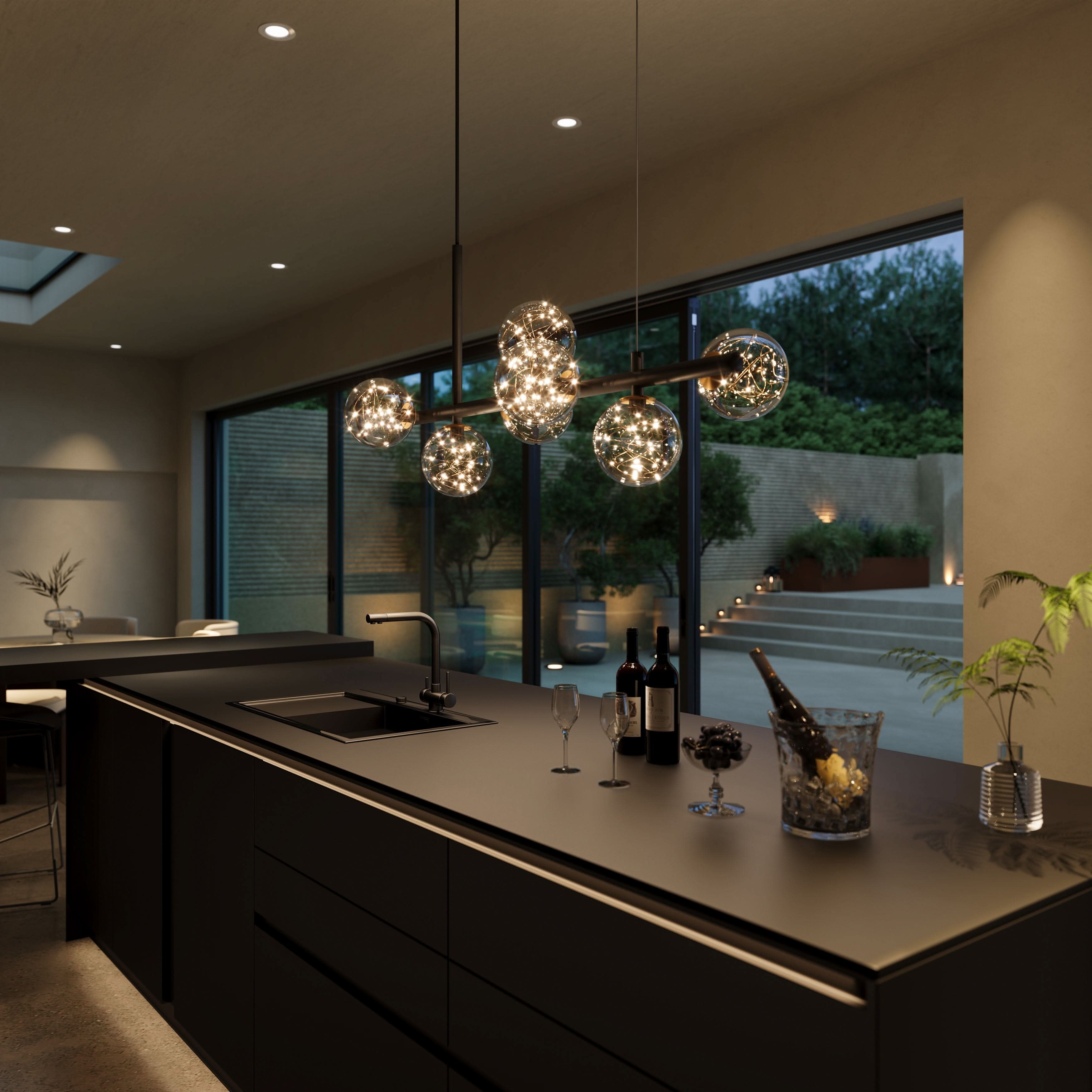 Lightsin Cumulus - Modern Metal Chandelier with LED Starry Sky Effect