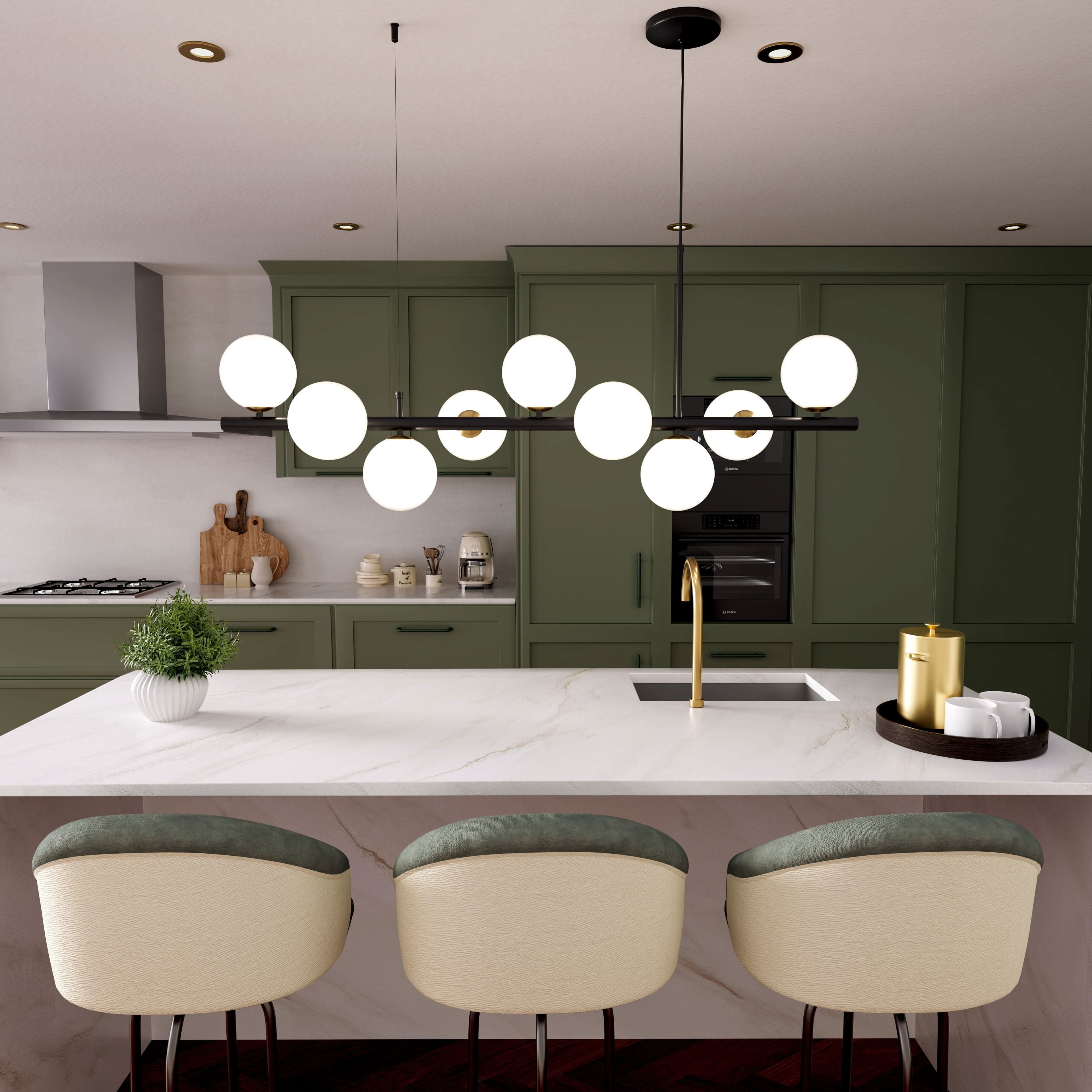 Lightsin Cumulus - Modern Metal Chandelier with LED White Shade