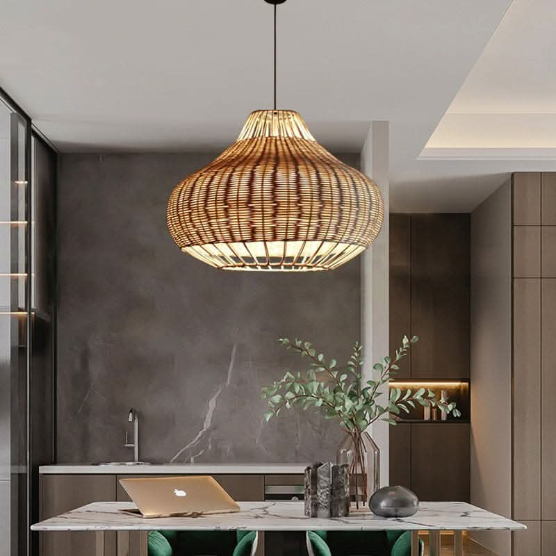 Lightsin Handcrafted Woven Rattan Garden Furniture Creative Pendant Light