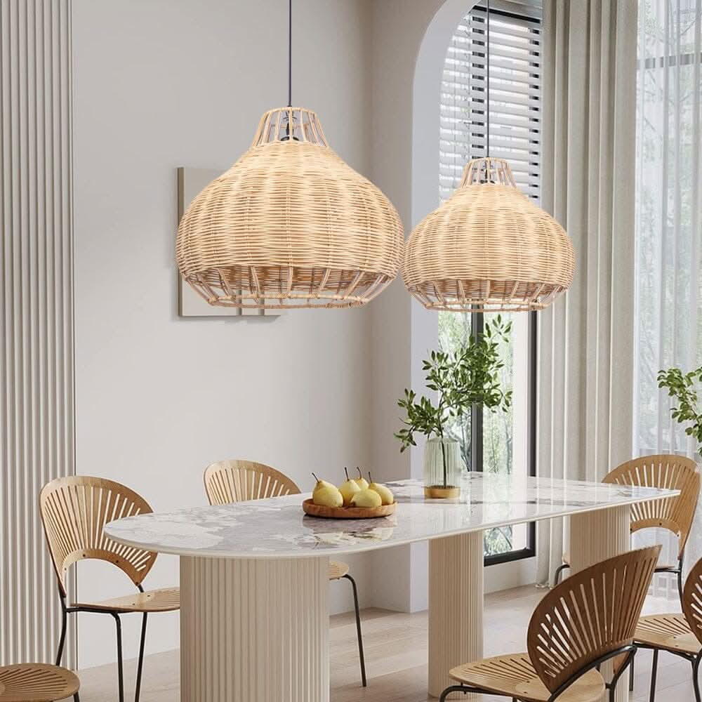 Lightsin Handcrafted Woven Rattan Garden Furniture Creative Pendant Light
