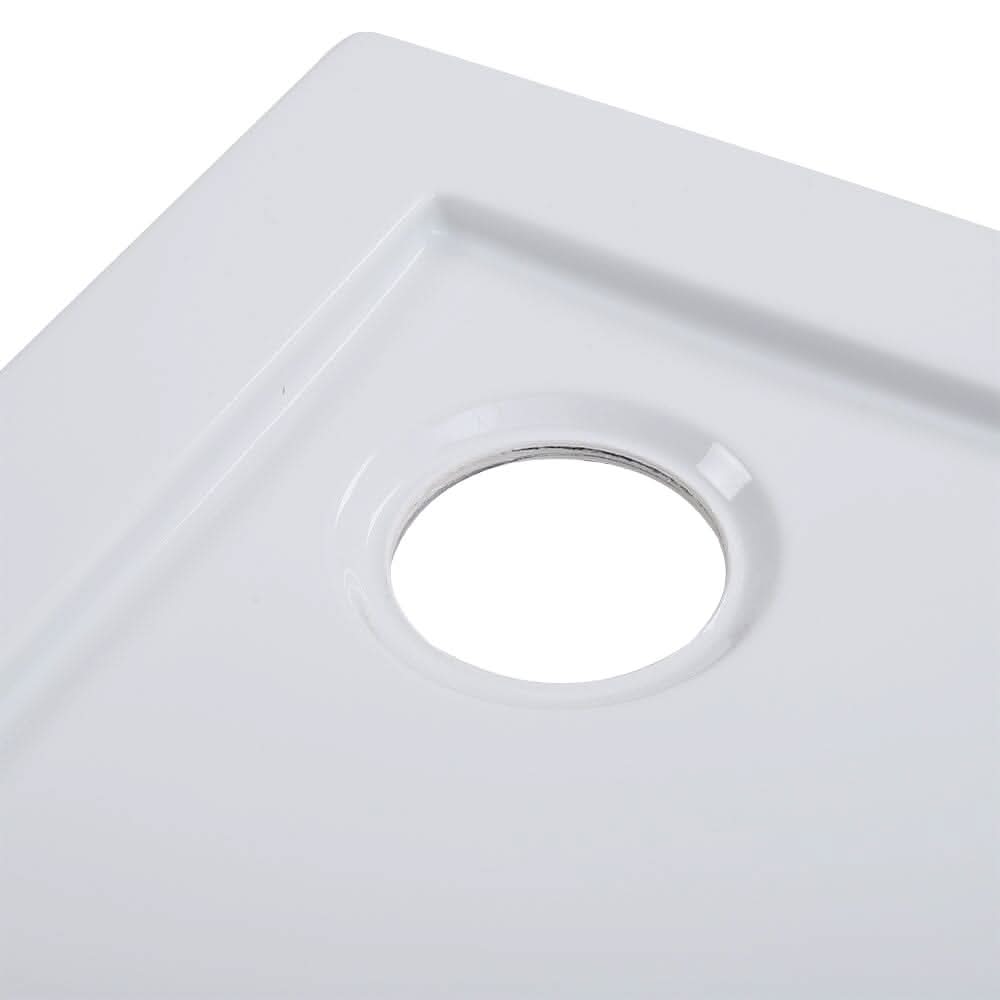 2ft/3ft White Acrylic Shower Tray with Drain