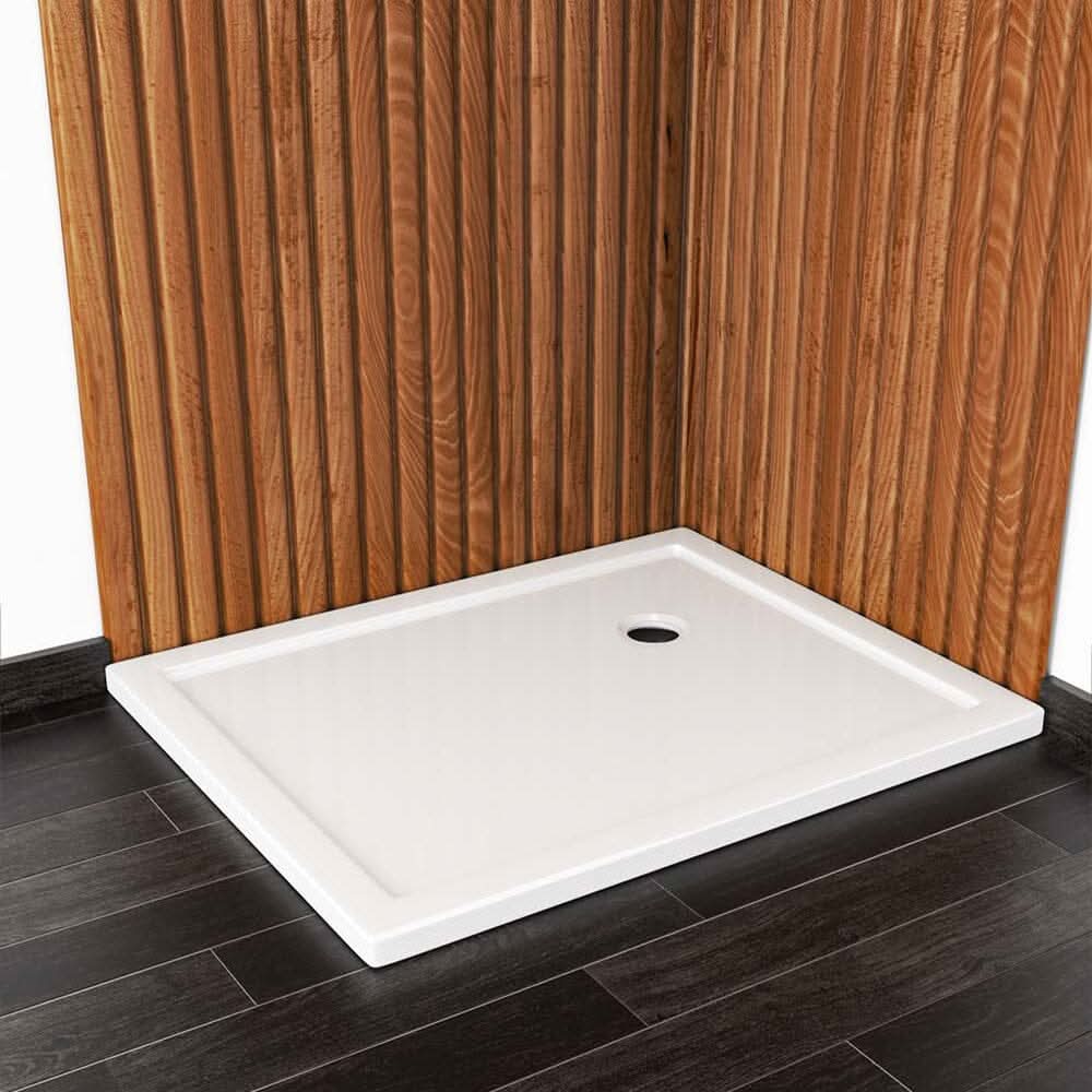 2ft/3ft White Acrylic Shower Tray with Drain