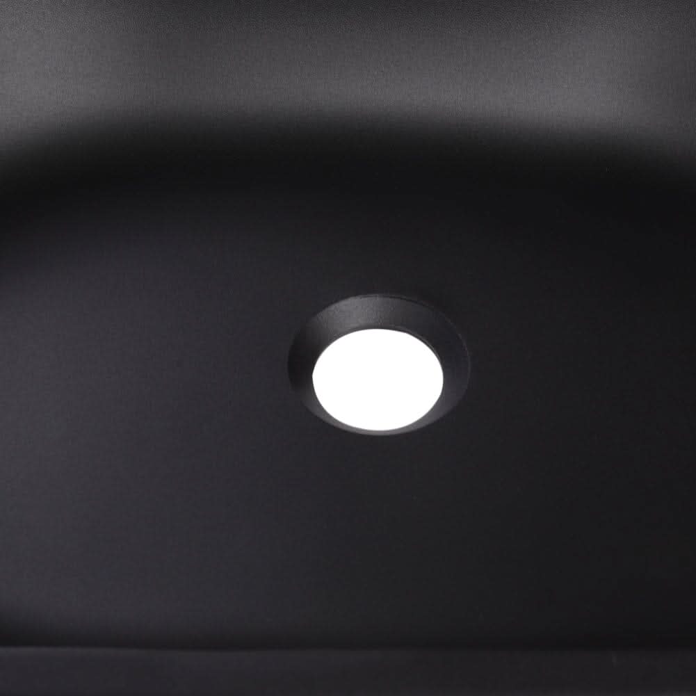 Oval Black Ceramic Vessel Bathroom Sink Drain Set