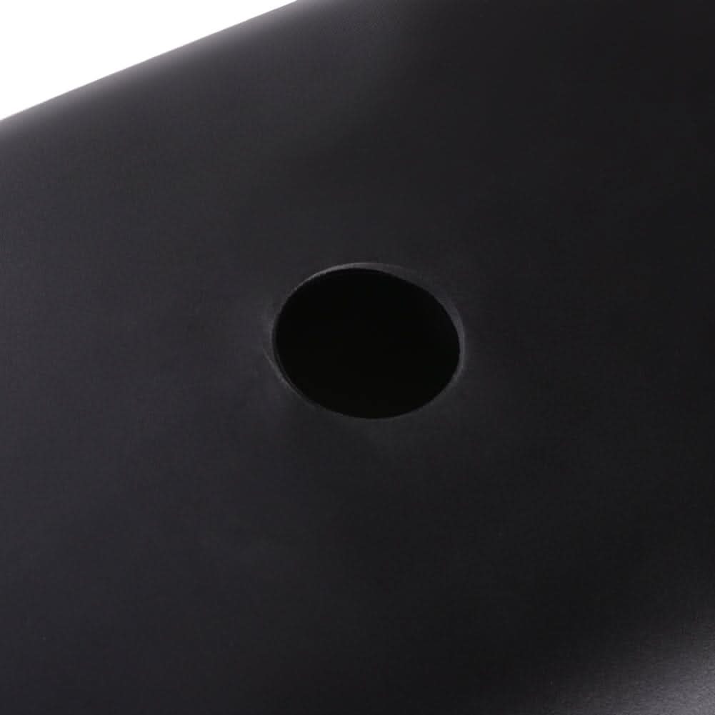 Oval Black Ceramic Vessel Bathroom Sink Drain Set