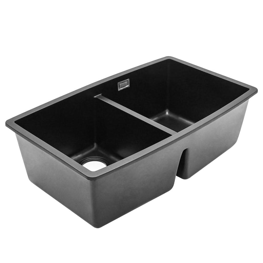 Black High-quality Equal Double Bowl Undermount Kitchen Sink