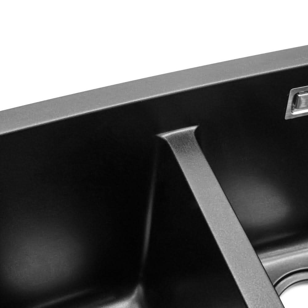 Black High-quality Equal Double Bowl Undermount Kitchen Sink
