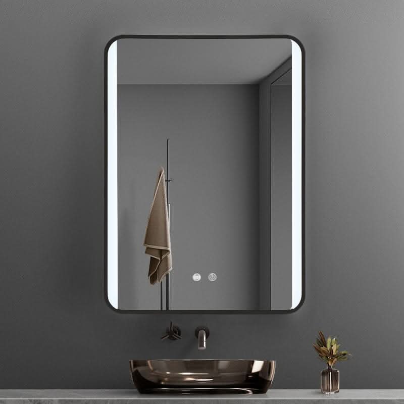 Framed Retangular LED Light Bathroom Vanity Mirror
