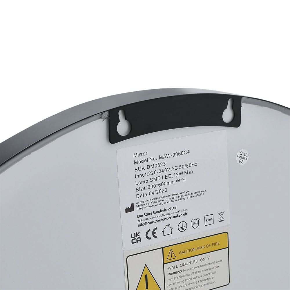 Round Metal Framed LED Wall Mirror