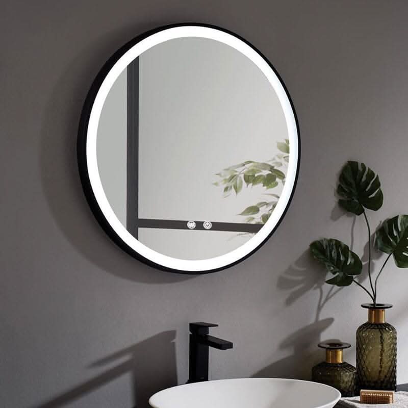 Round Metal Framed LED Wall Mirror