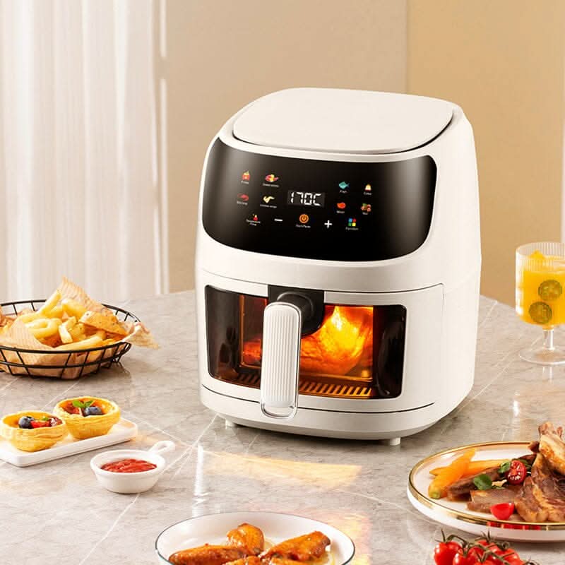 5L White/Black Digital Smart Air Fryer with Visible Window