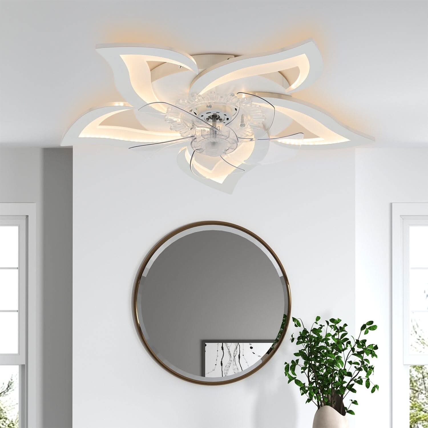 Flower Shape LED Ceiling Fan Light
