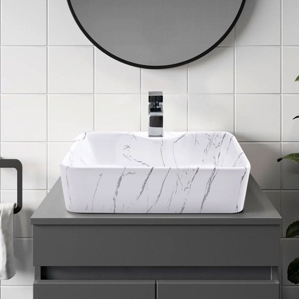 48cm W x 37cm D Rectangular Marble Vessle Sink