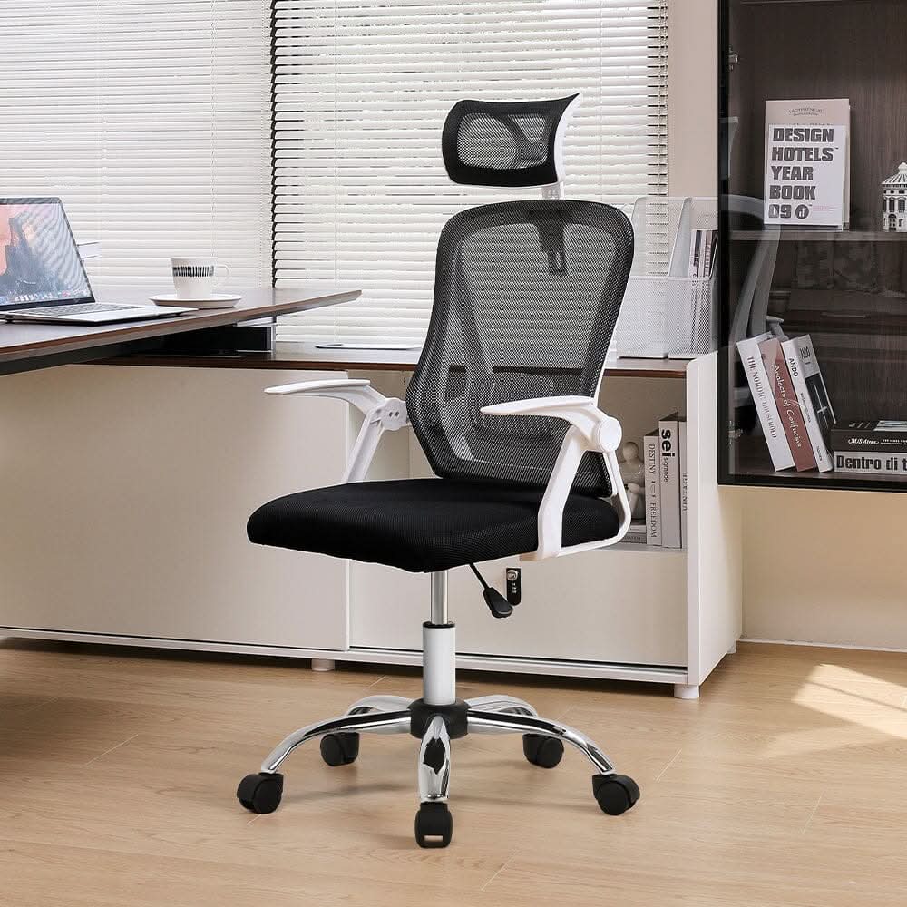 Executive High-Back Ergonomic Office Chair with Adjustable Headrest