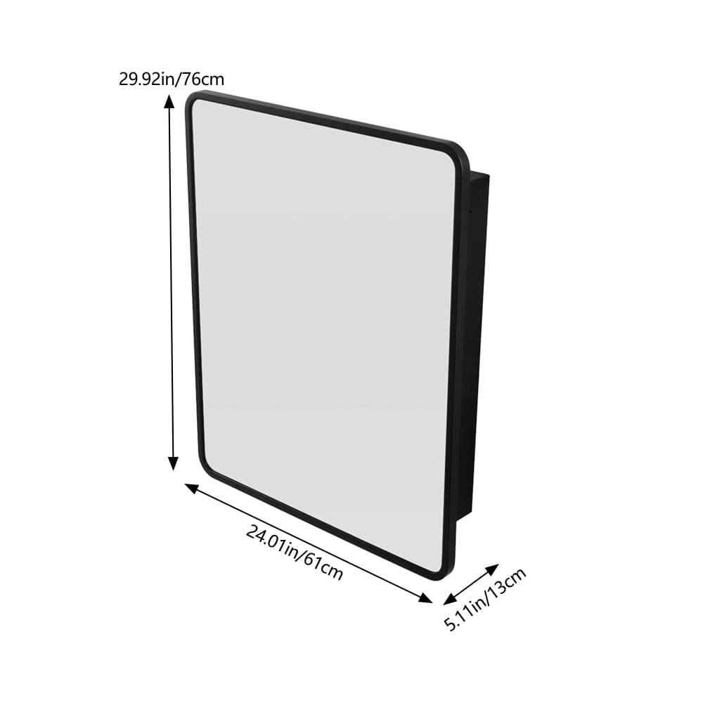 Surface Mount Rectangular Bathroom Storage Mirror Cabinet with Round Corner, DM0920