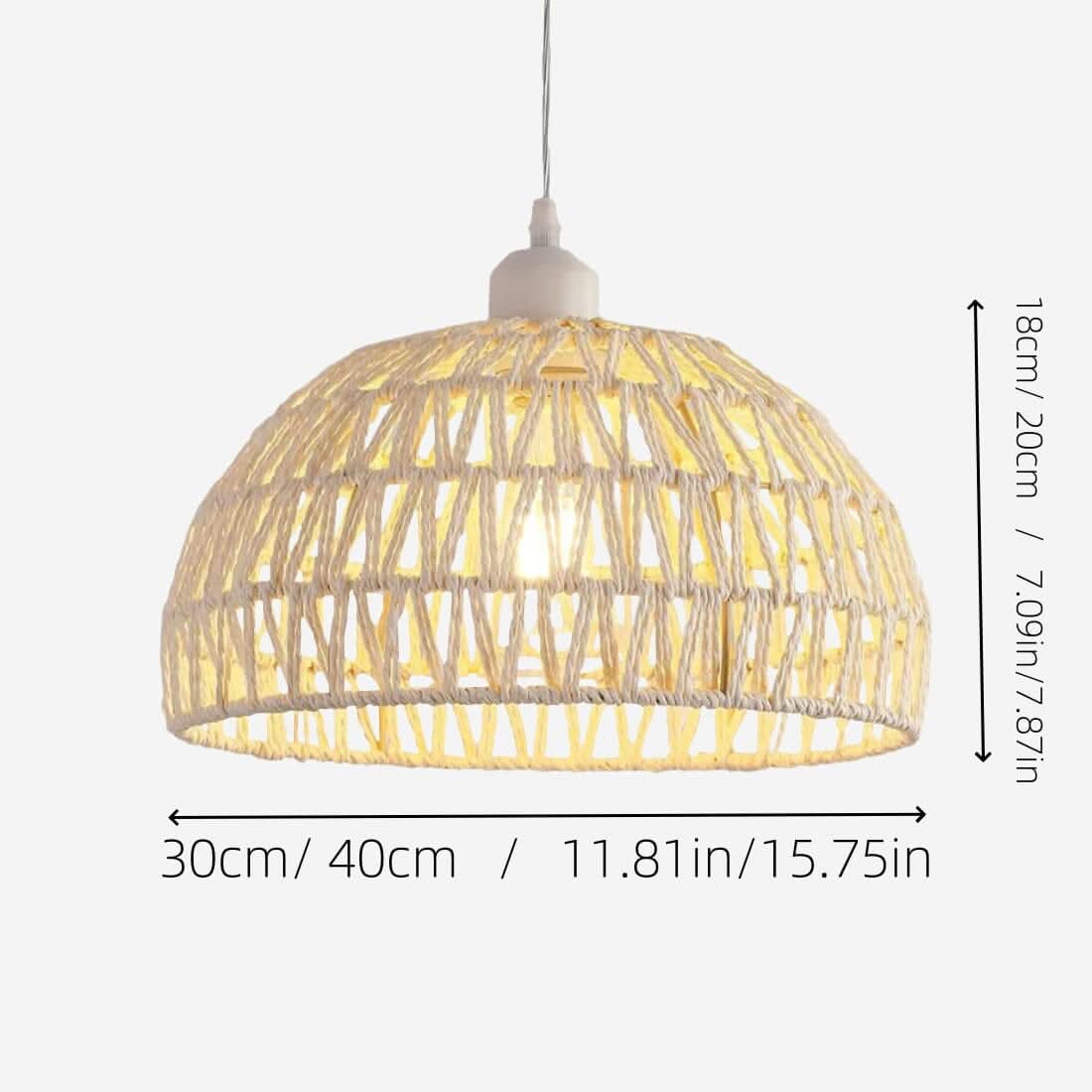 Lightsin Handwoven Hemp Rope Classic Bowl Shaped Pendant Light Retro Style