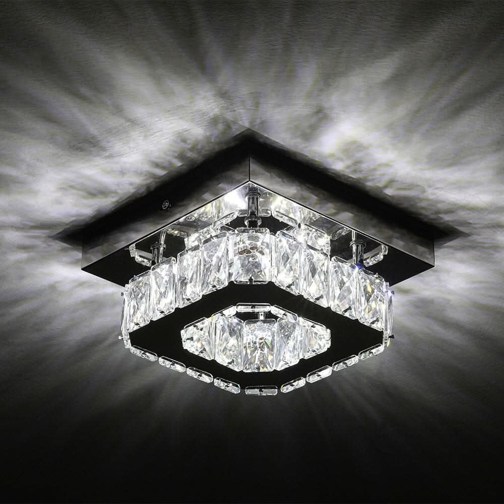 20cm Modern Square Crystal Ceiling Light