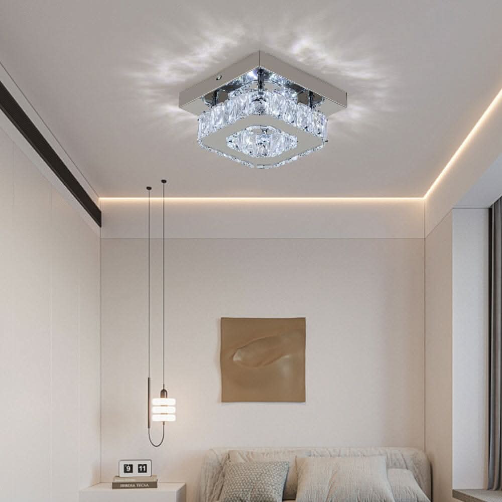 20cm Modern Square Crystal Ceiling Light