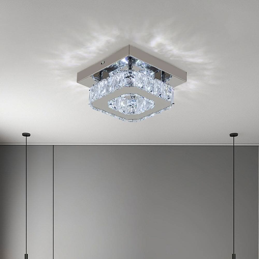 20cm Modern Square Crystal Ceiling Light