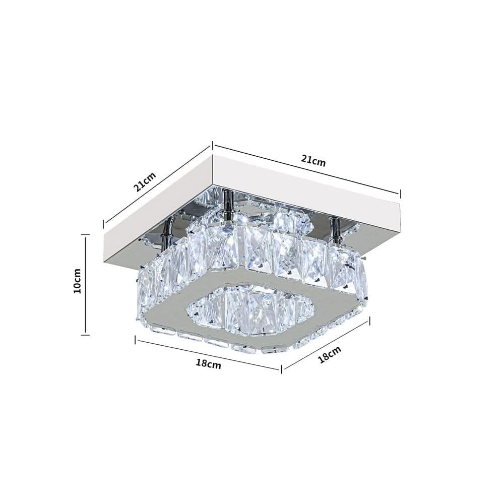 20cm Modern Square Crystal Ceiling Light