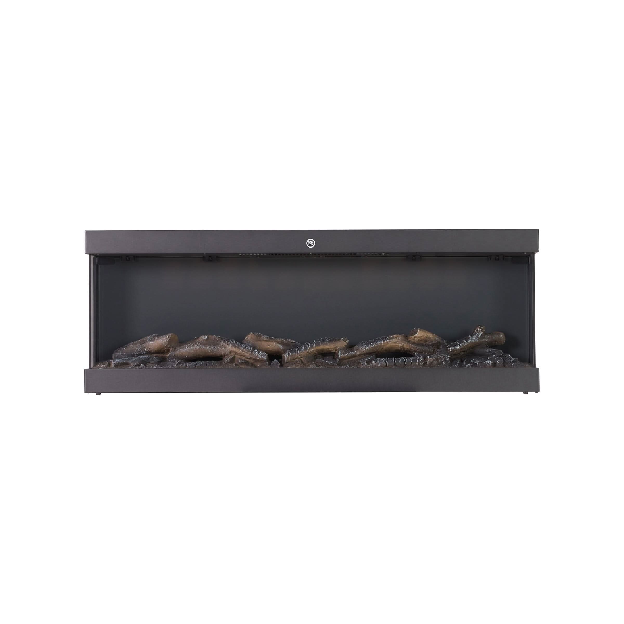 42/48/56/72inch 3-Sided Black/White Electric Fireplace with Remote Control, WiFi Function, Adjustable LED Flames and Heating Modes