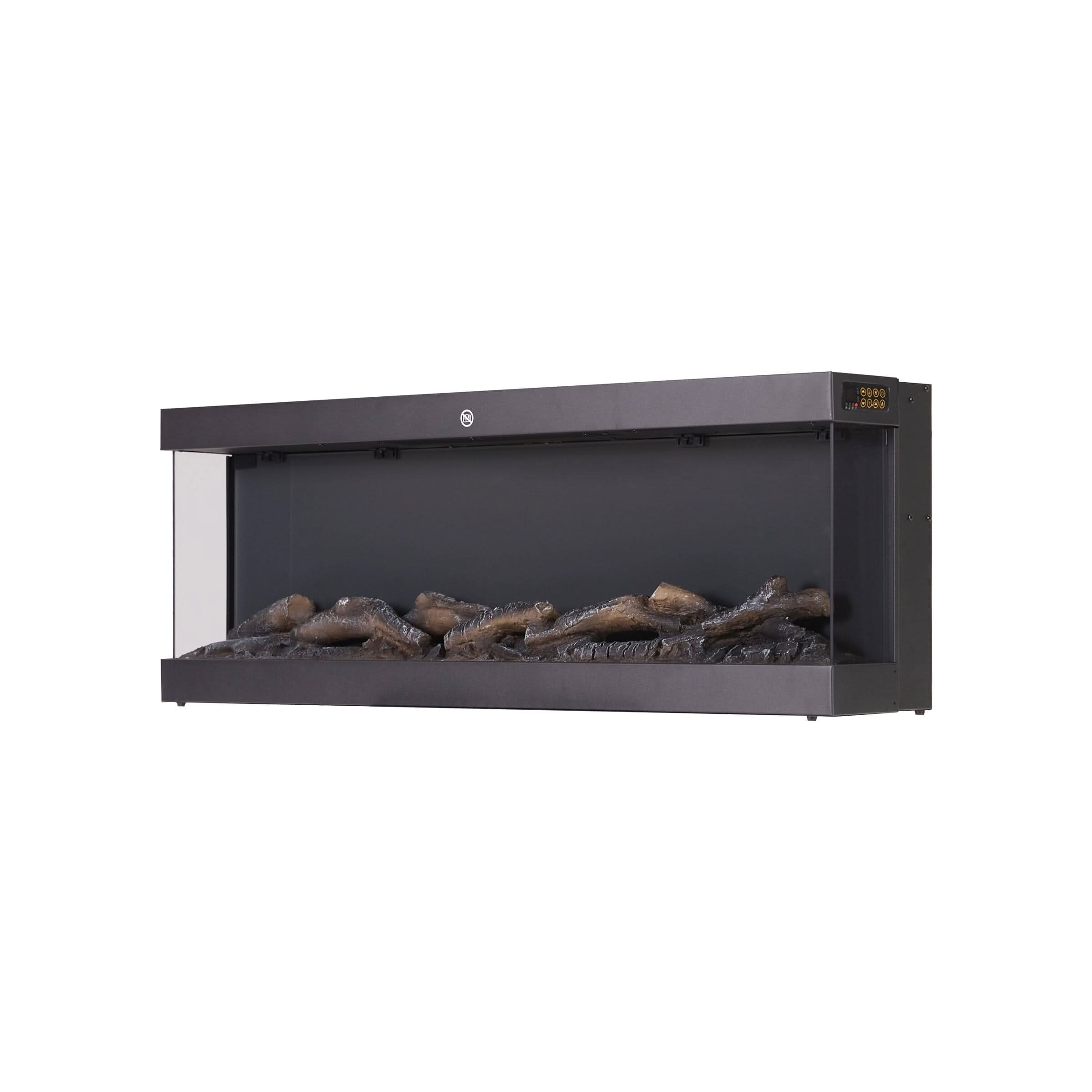 42/48/56/72inch 3-Sided Black/White Electric Fireplace with Remote Control, WiFi Function, Adjustable LED Flames and Heating Modes