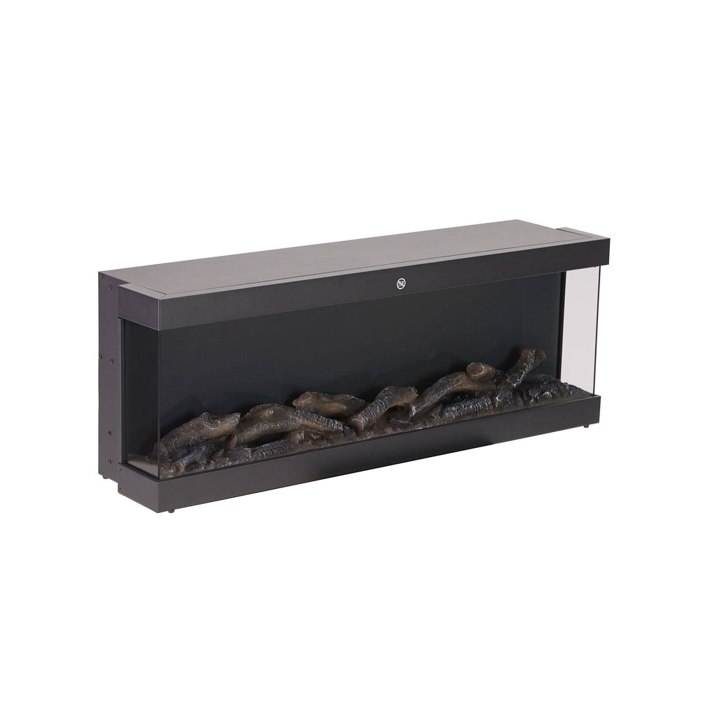 42/48/56/72inch 3-Sided Black/White Electric Fireplace with Remote Control, WiFi Function, Adjustable LED Flames and Heating Modes