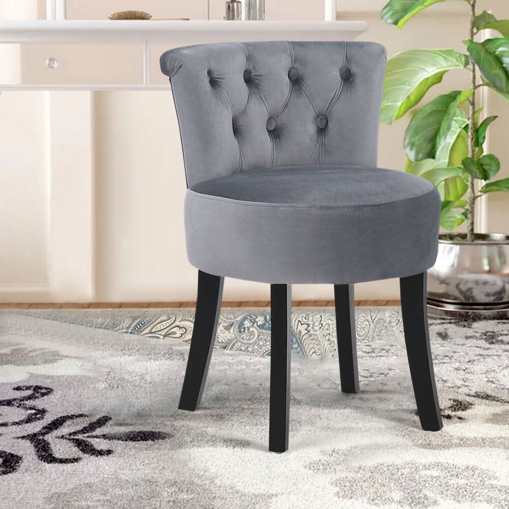 Modern Upholstered Buttoned Stool for Dressing Table