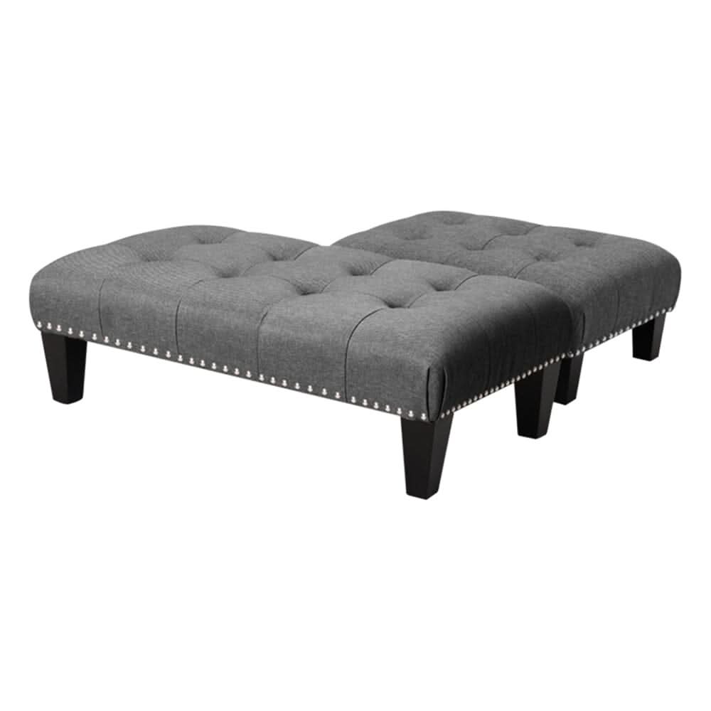 Linen Buttoned Rocking Chair & Footstool Set