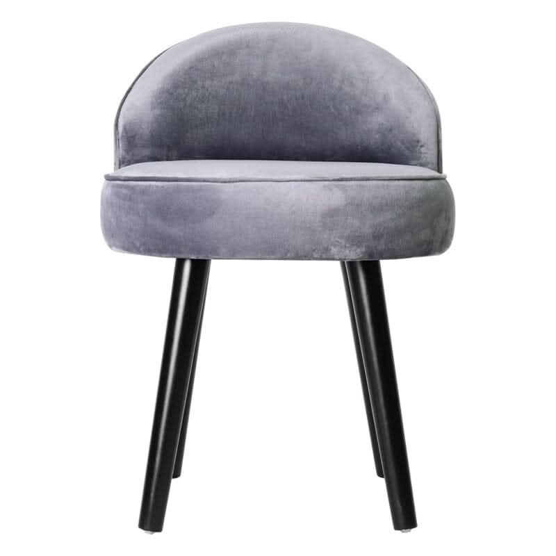 Modern Velvet Dressing Table Stool with Solid Wood Legs