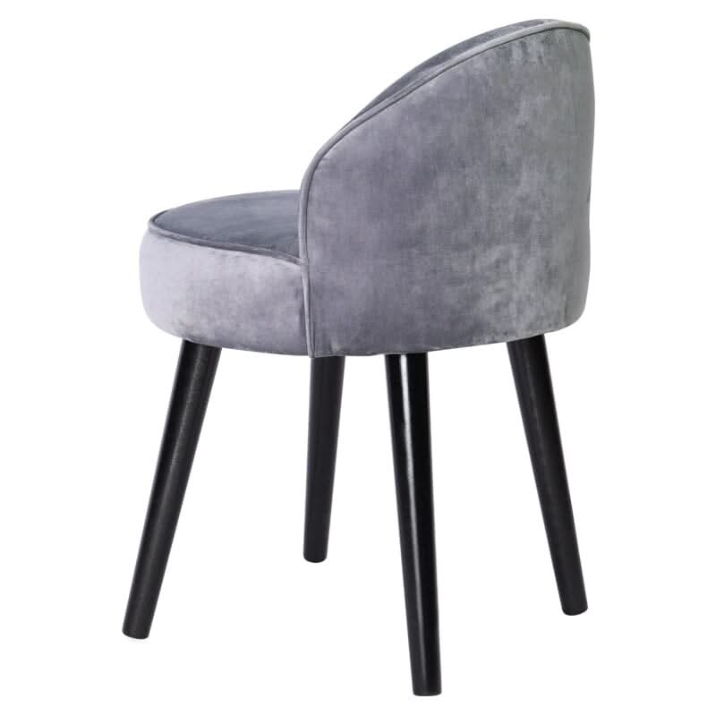 Modern Velvet Dressing Table Stool with Solid Wood Legs