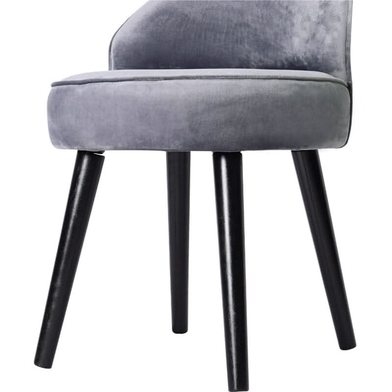Modern Velvet Dressing Table Stool with Solid Wood Legs