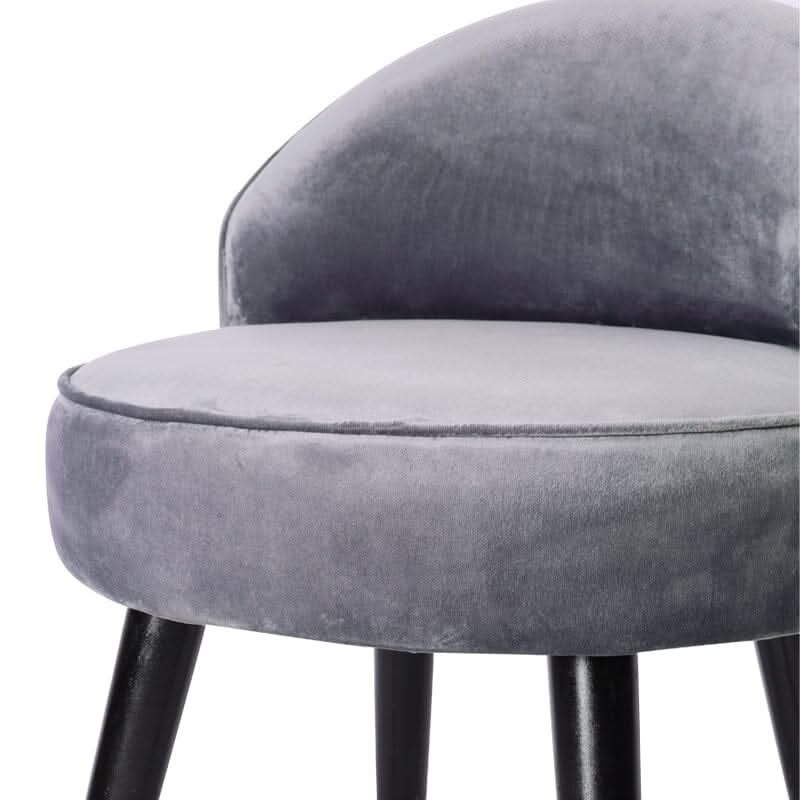 Modern Velvet Dressing Table Stool with Solid Wood Legs