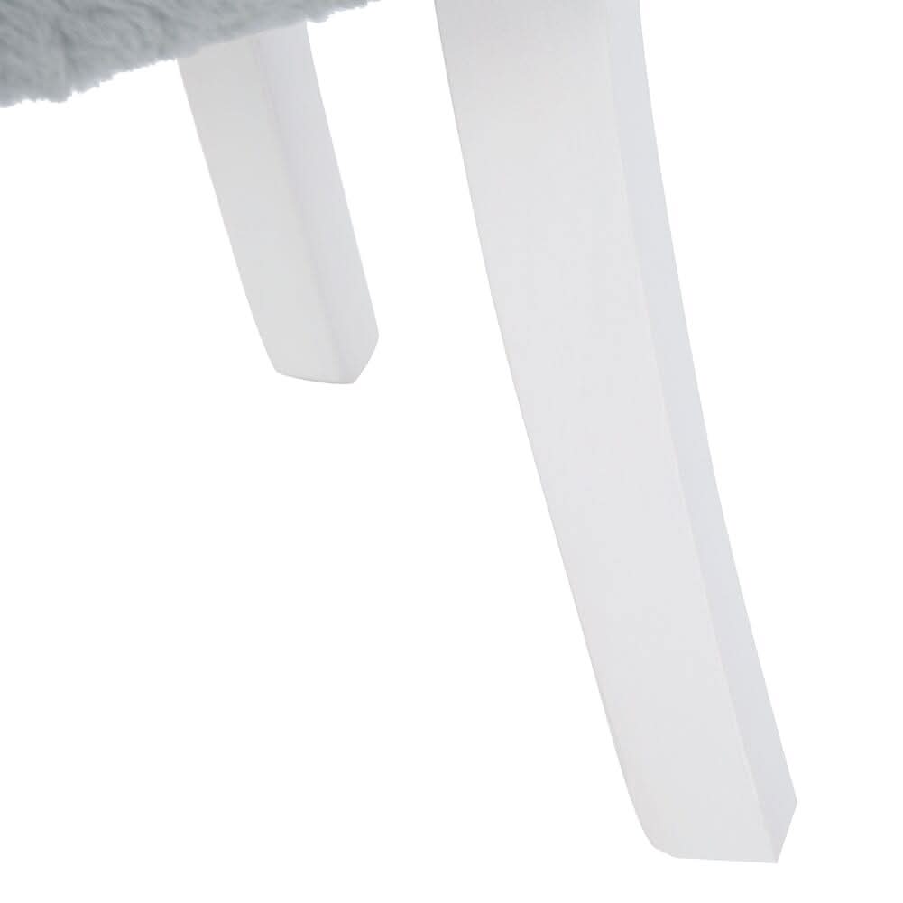 Modern Plush Upholstered Dressing Table Chair with White Legs