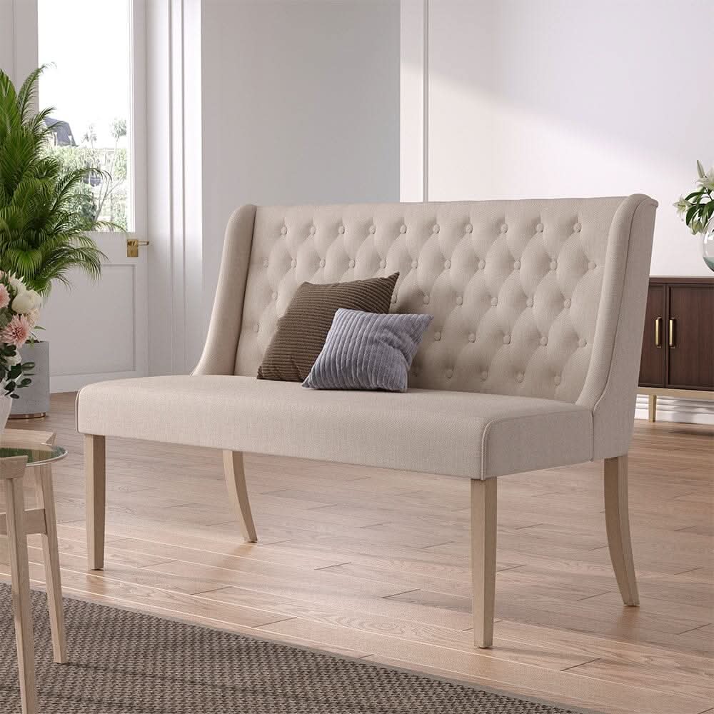 Modern Bench Upholstered Tufted Living Room