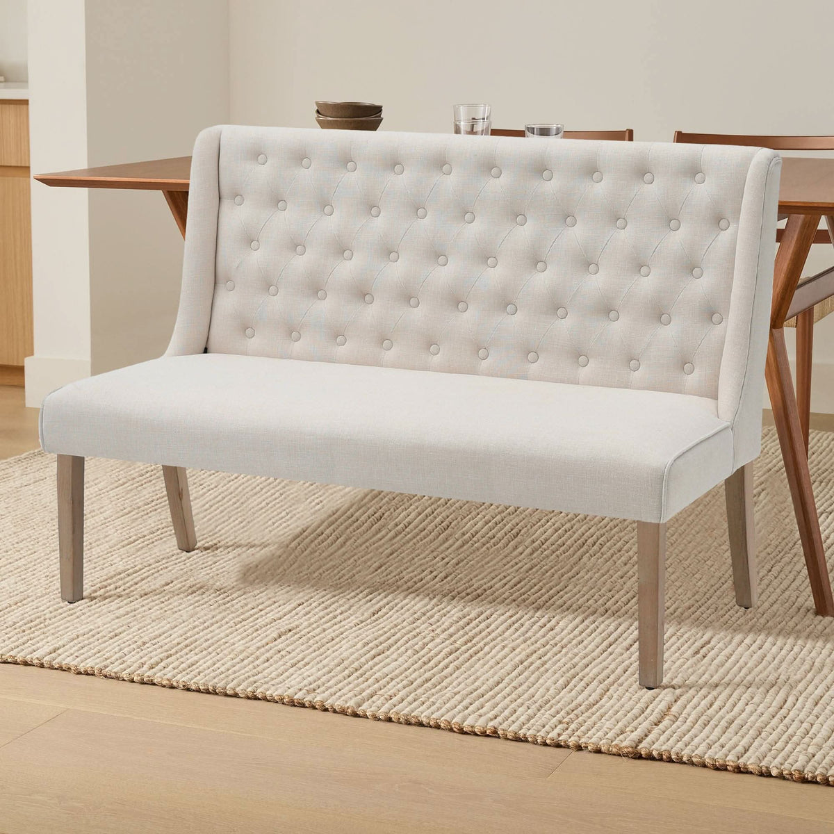 Modern Bench Upholstered Tufted Living Room