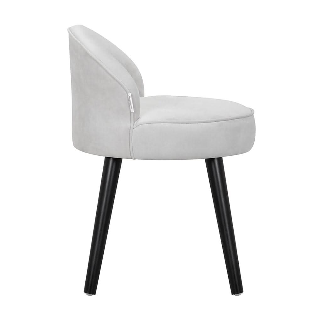 Modern Velvet Dressing Table Stool with Solid Wood Legs