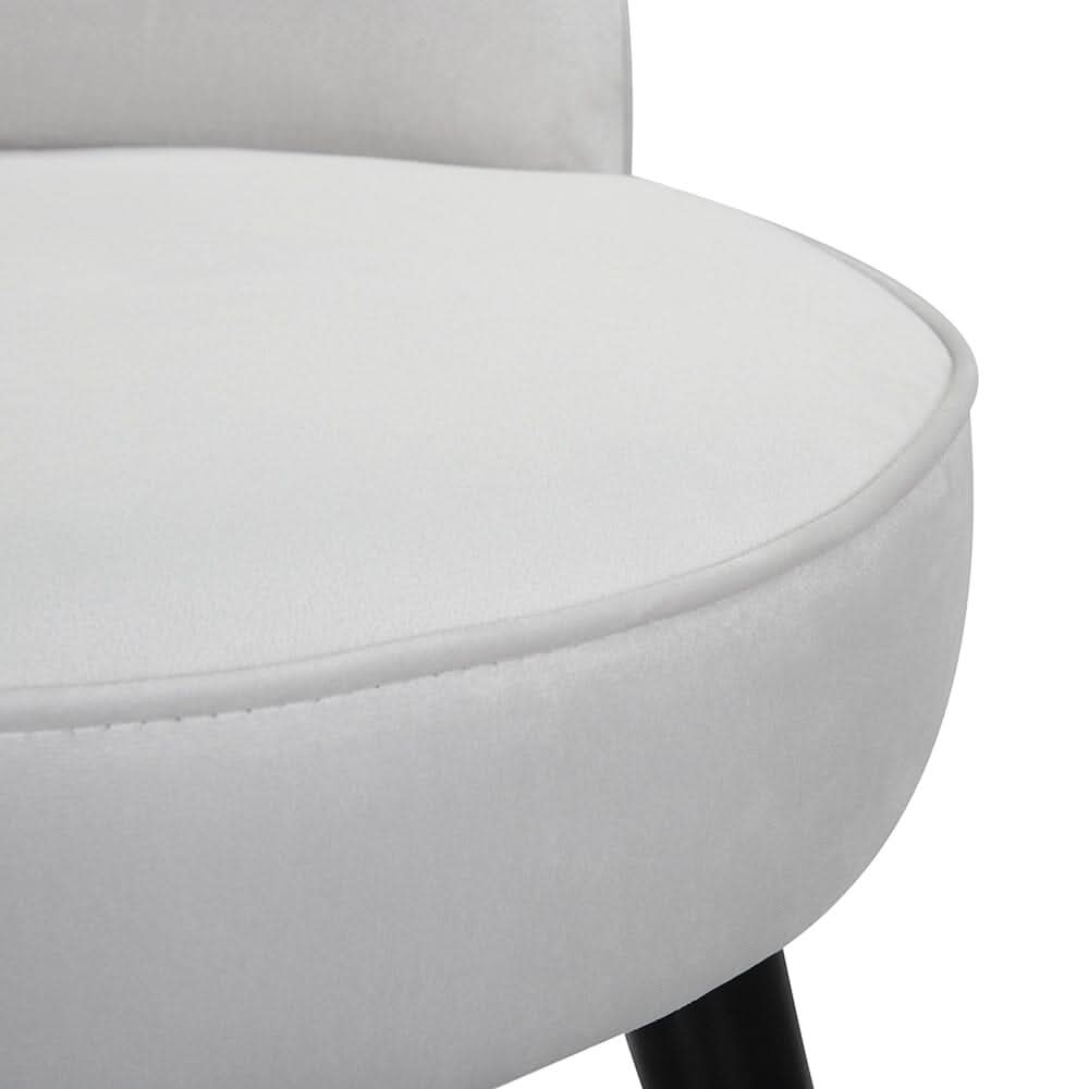 Modern Velvet Dressing Table Stool with Solid Wood Legs