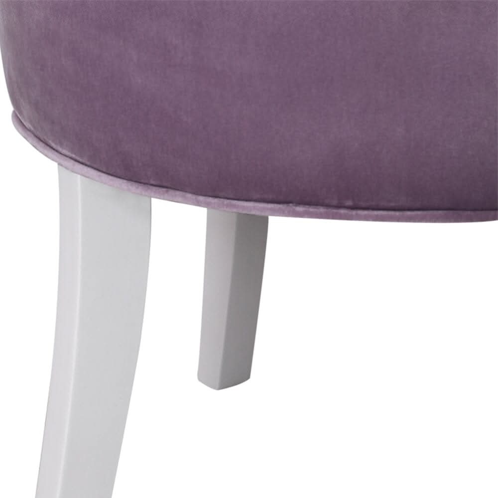 Upholstered Velvet Vanity Dressing Table Stool with Low Backrest