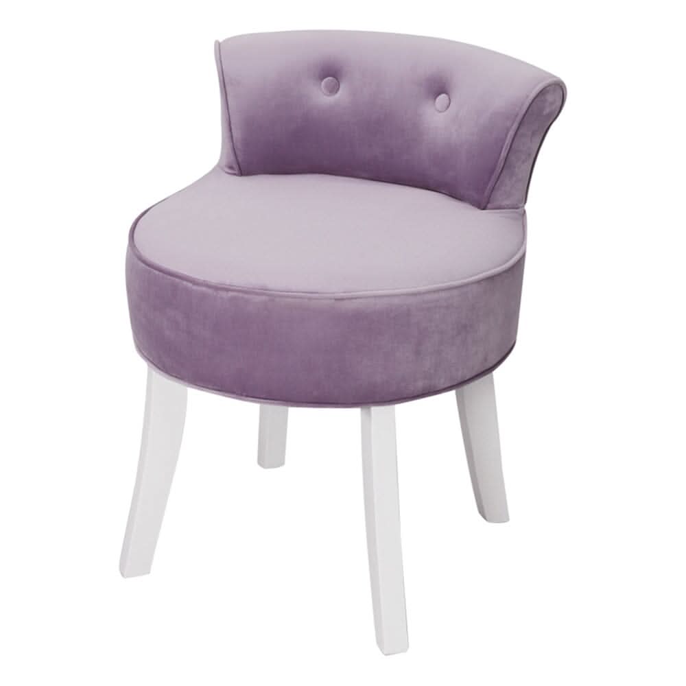 Upholstered Velvet Vanity Dressing Table Stool with Low Backrest