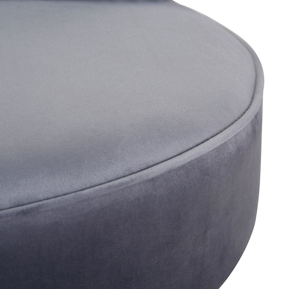 Upholstered Velvet Vanity Dressing Table Stool with Low Backrest