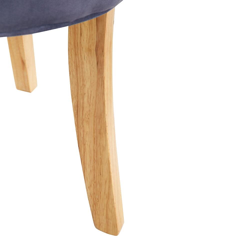 Upholstered Velvet Vanity Dressing Table Stool with Low Backrest