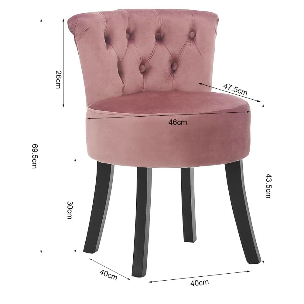 Modern Upholstered Buttoned Stool for Dressing Table